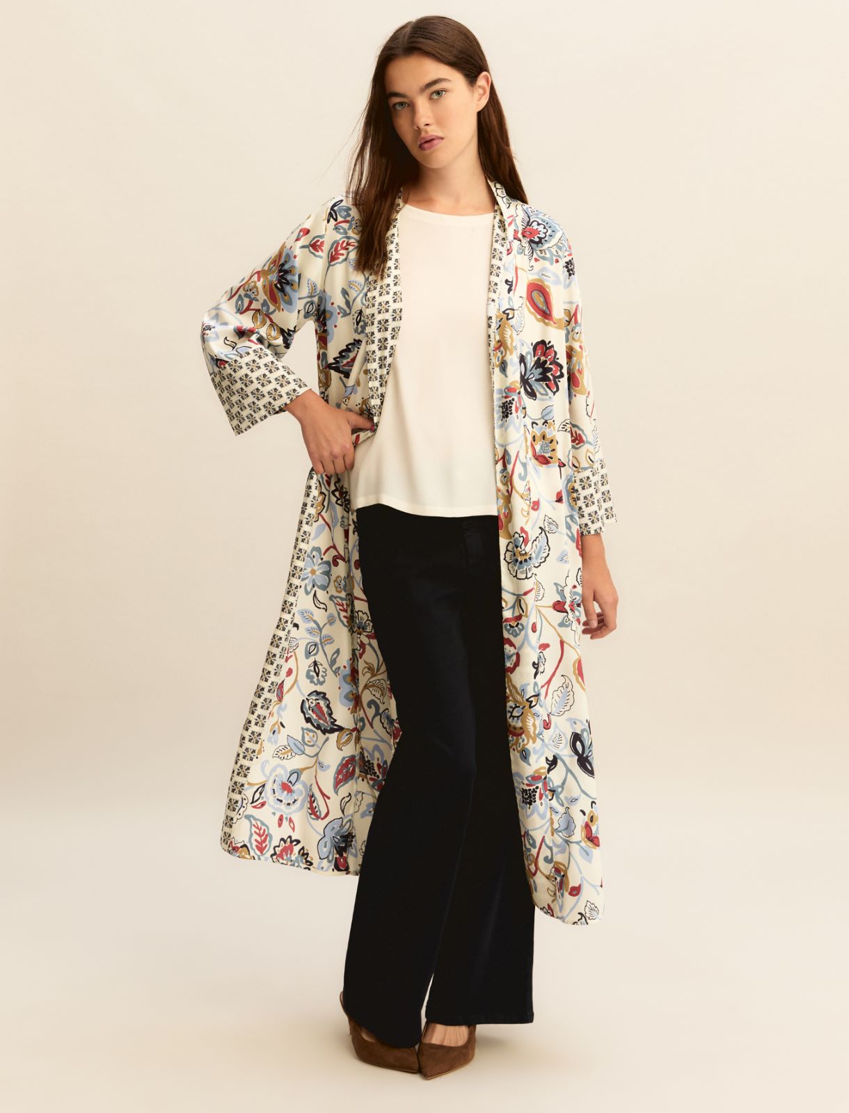 Silk-blend crepe blouse - WOOL WHITE - Emme - 2