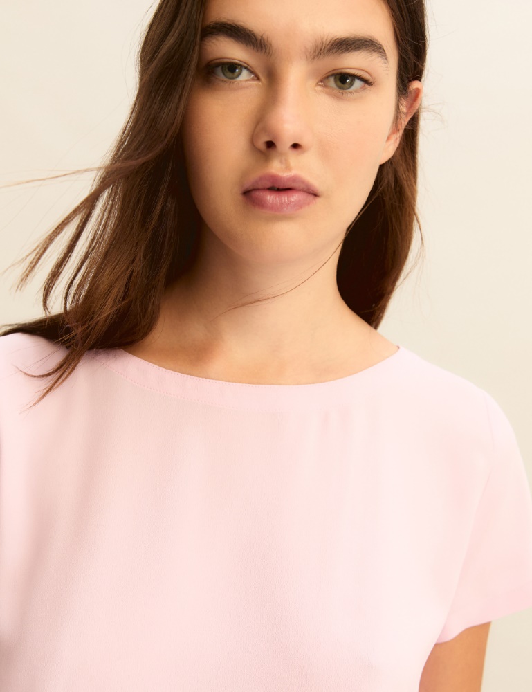 Silk-blend crepe blouse - Emme - 4