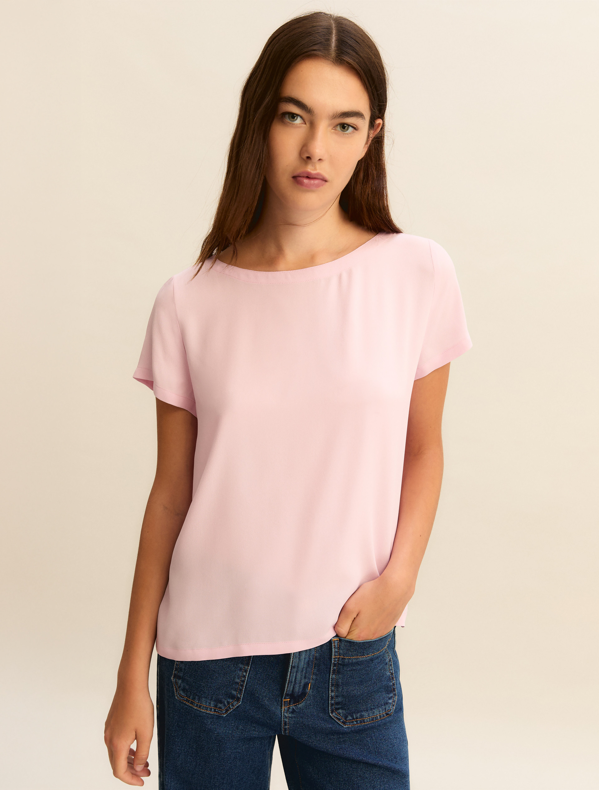 Silk-blend crepe blouse - PINK - Emme - 6