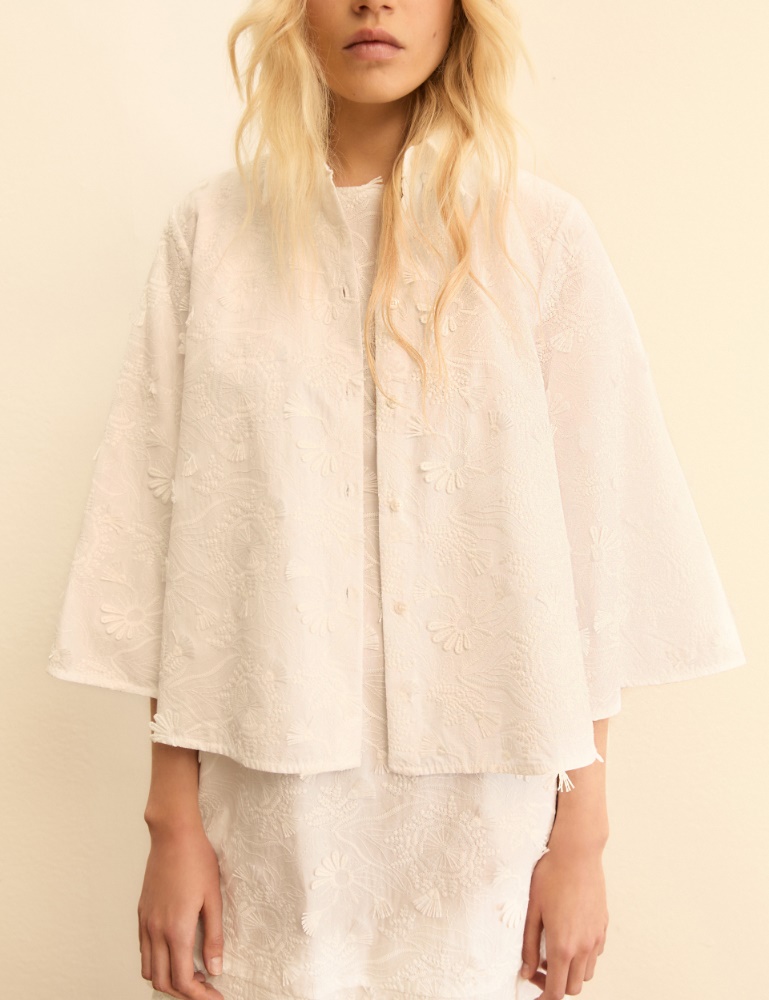 Embroidered poplin shirt - Emme - 4
