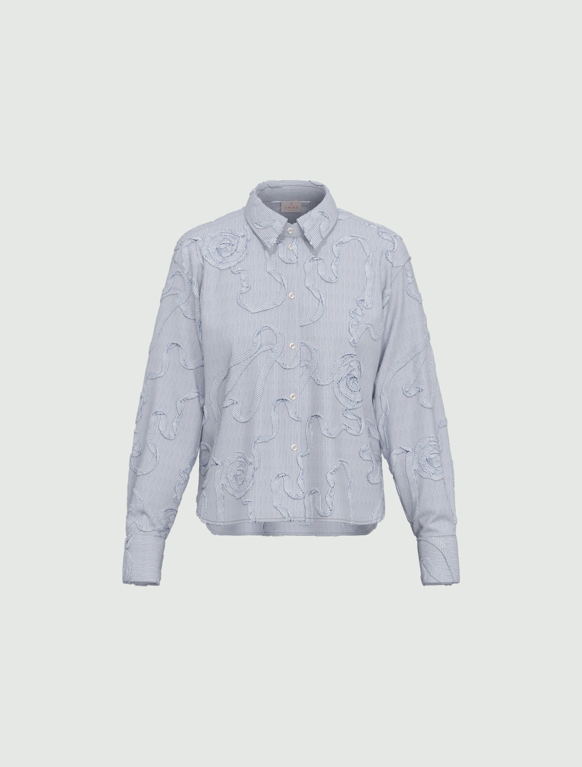 Embroidered boxy shirt - LIGHT BLUE - Emme - 6