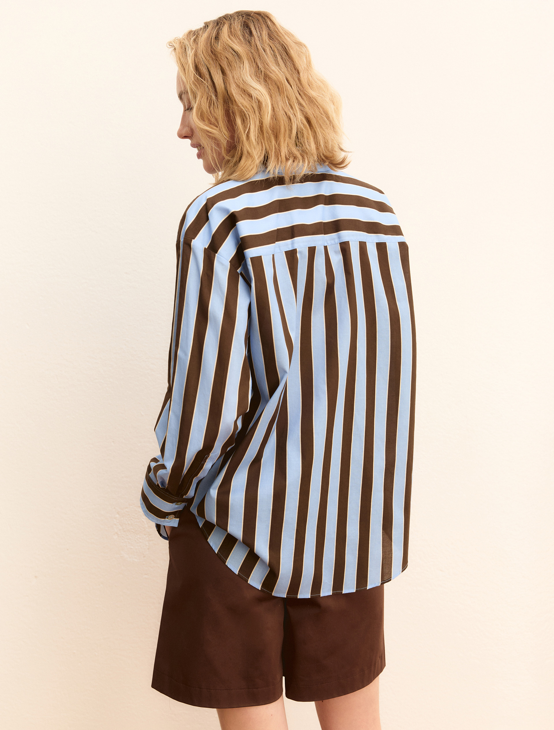 Cotton muslin shirt - COFFEE - Emme - 3