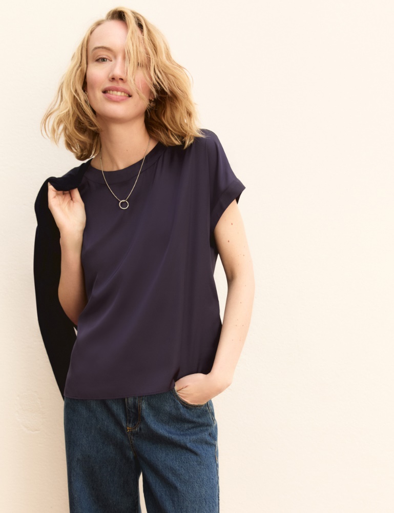 Stretch satin blouse - Emme