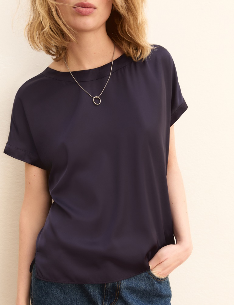 Stretch satin blouse - Emme - 5