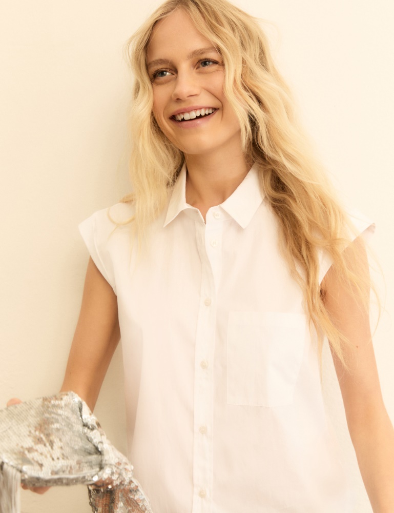 Sleeveless poplin shirt - Emme - 6