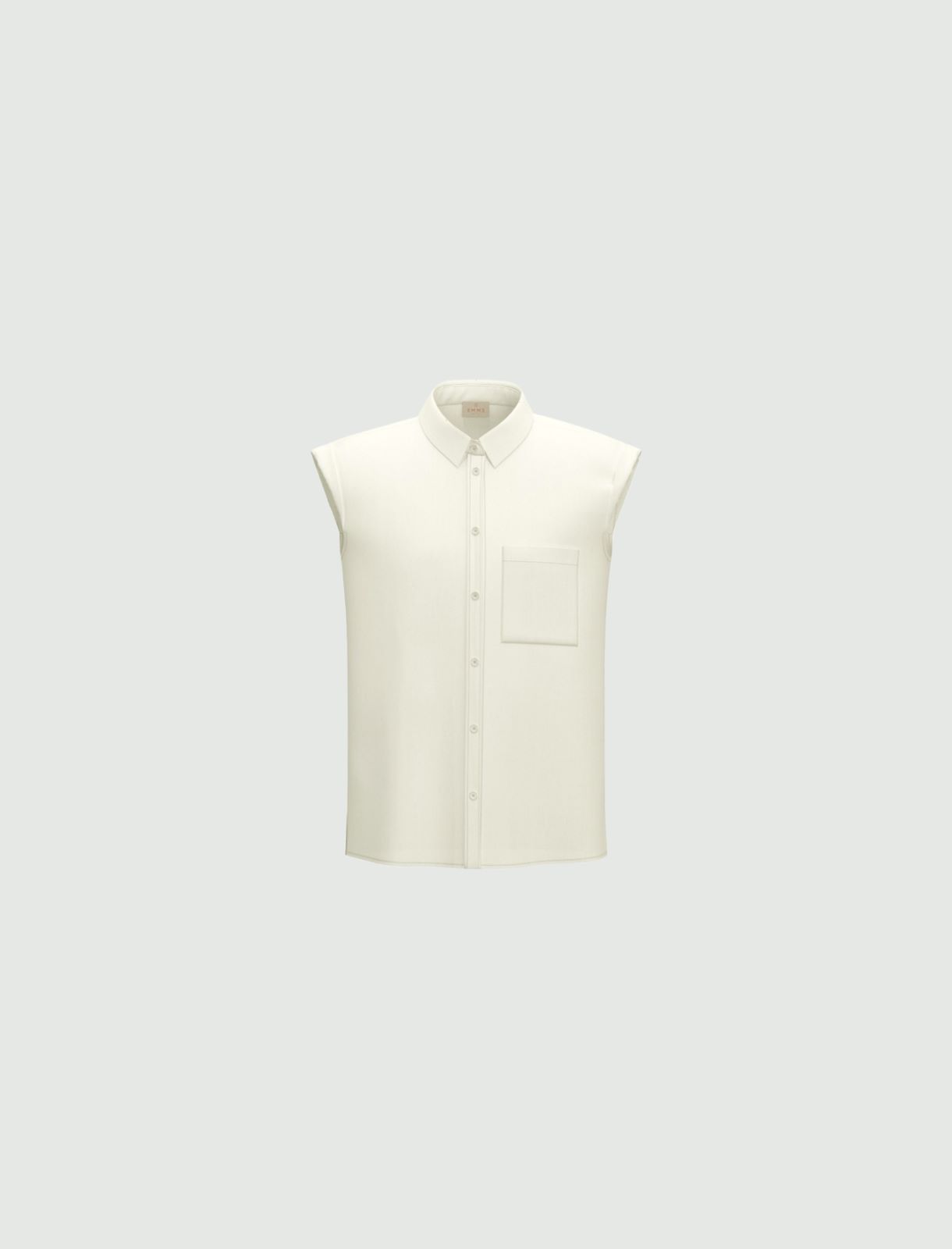 Sleeveless poplin shirt - WHITE - Emme - 6