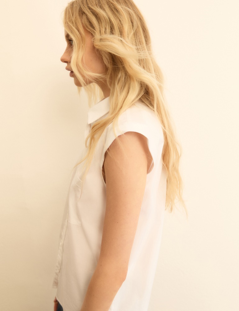 Sleeveless poplin shirt - Emme - 7