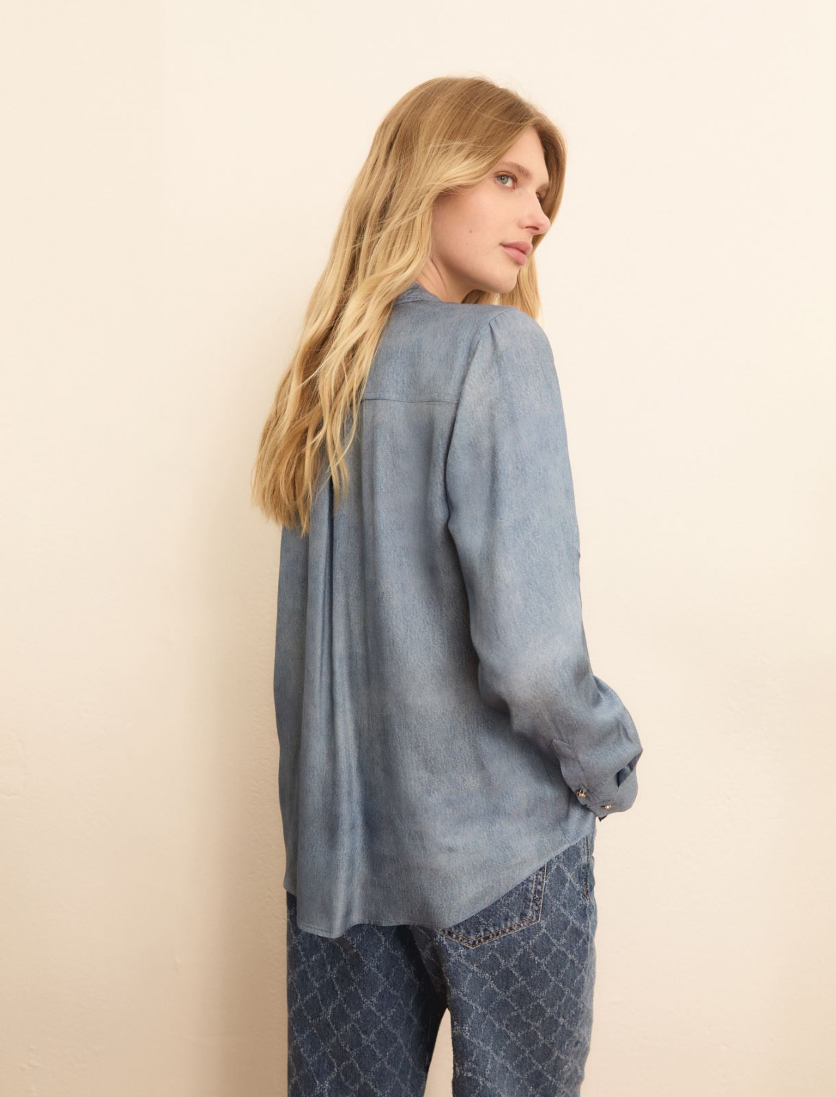 Denim-look twill shirt - INDIGO - Emme - 2