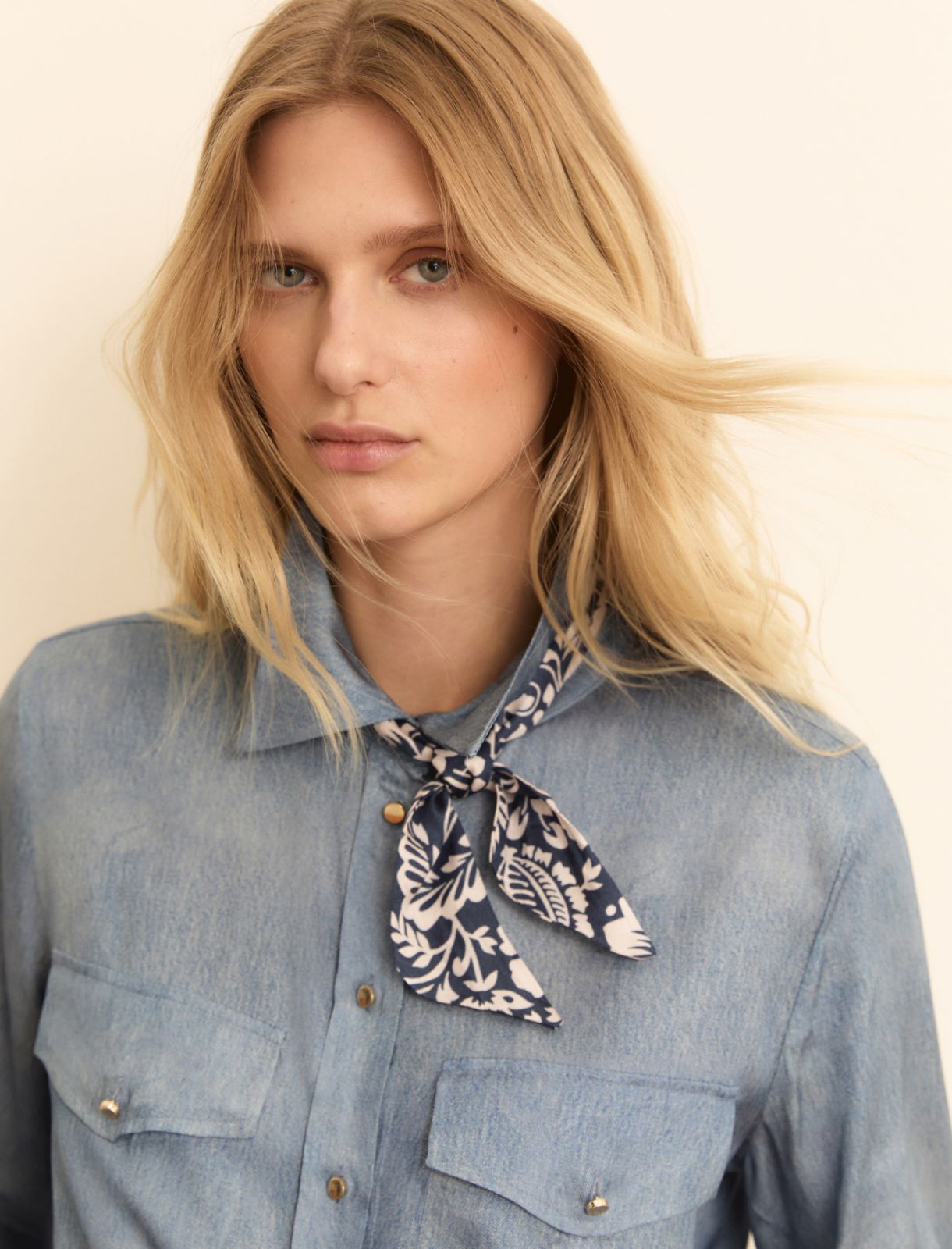 Denim-look twill shirt - INDIGO - Emme - 5