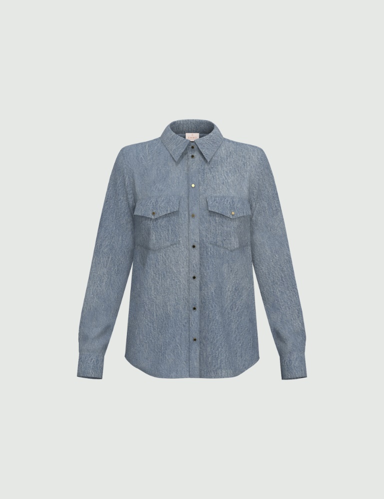 Denim-look twill shirt - Emme - 4