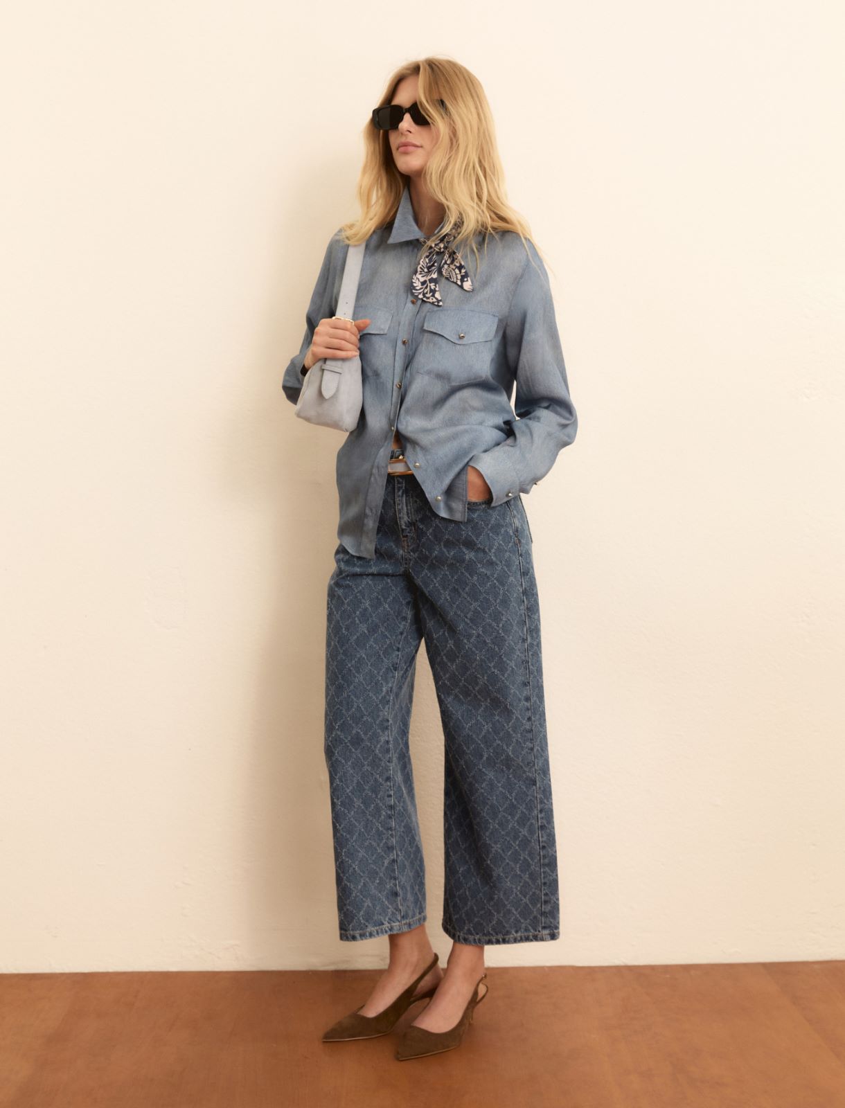 Denim-look twill shirt - INDIGO - Emme