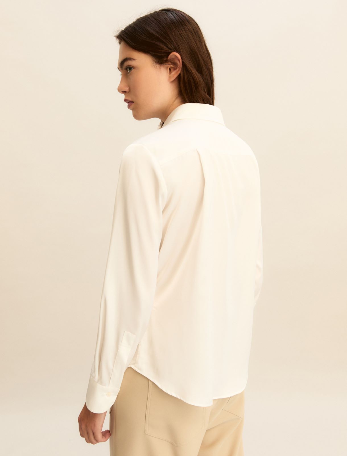 Lightweight satin shirt - WHITE - Emme - 3