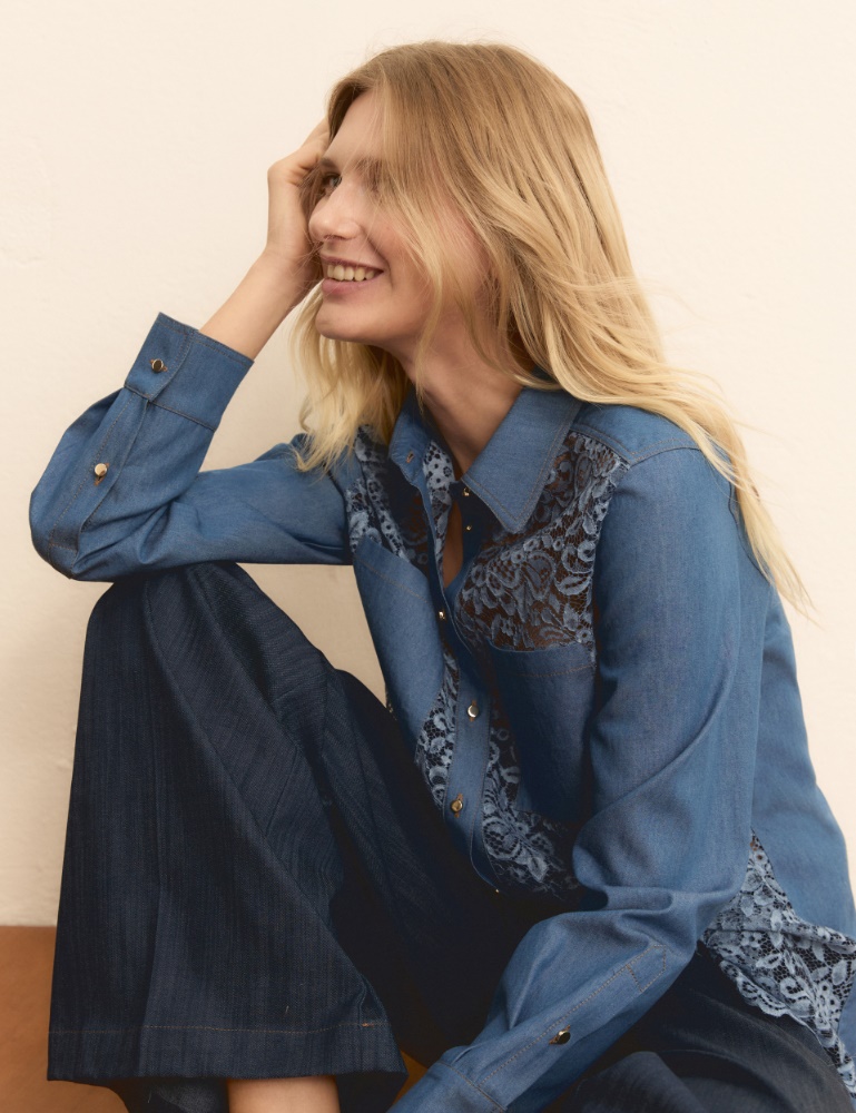 Camicia con davanti in pizzo - Emme