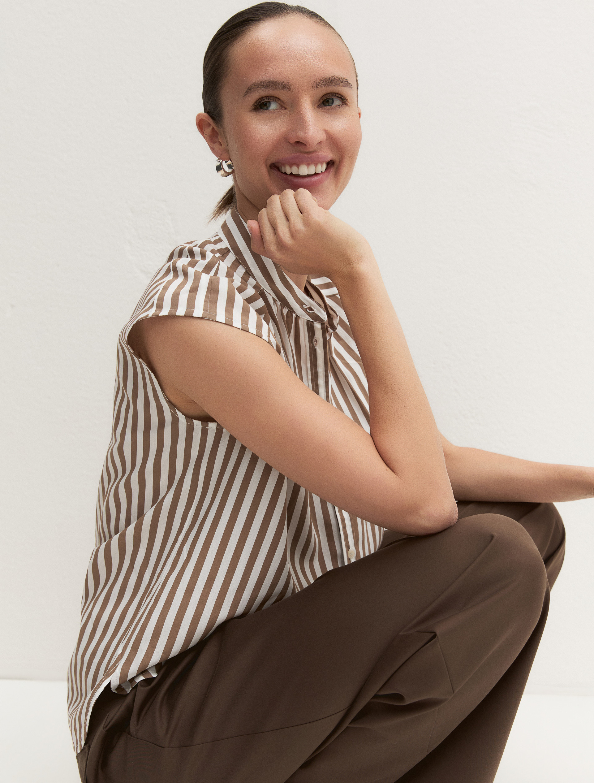 Viscose-blend blouse - ECRU - Emme - 1