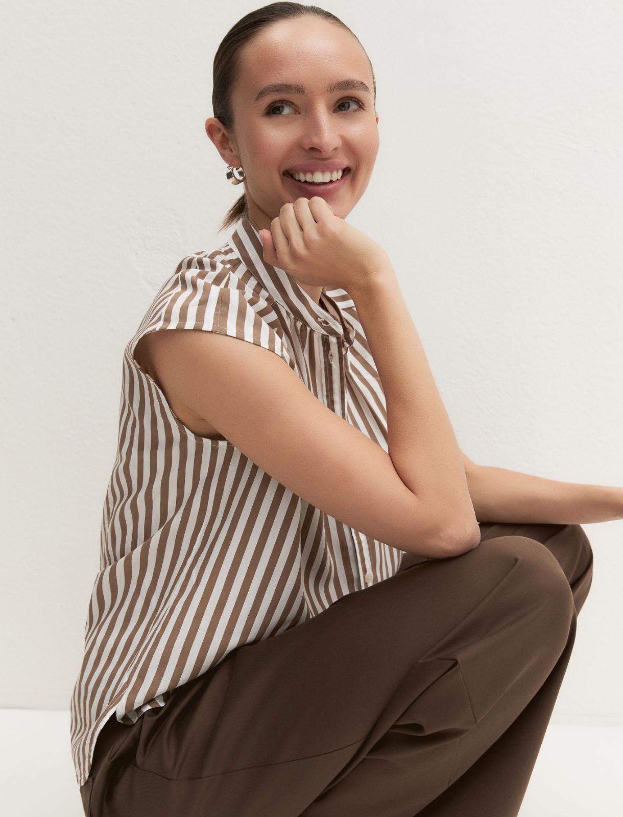 Viscose-blend blouse - ECRU - Emme