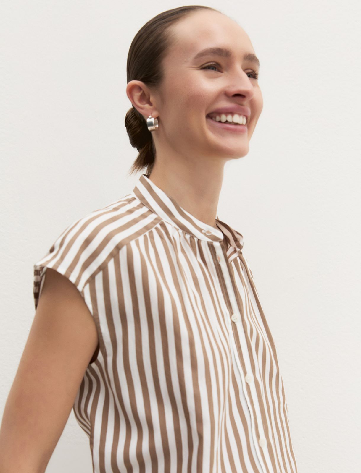 Viscose-blend blouse - ECRU - Emme - 7