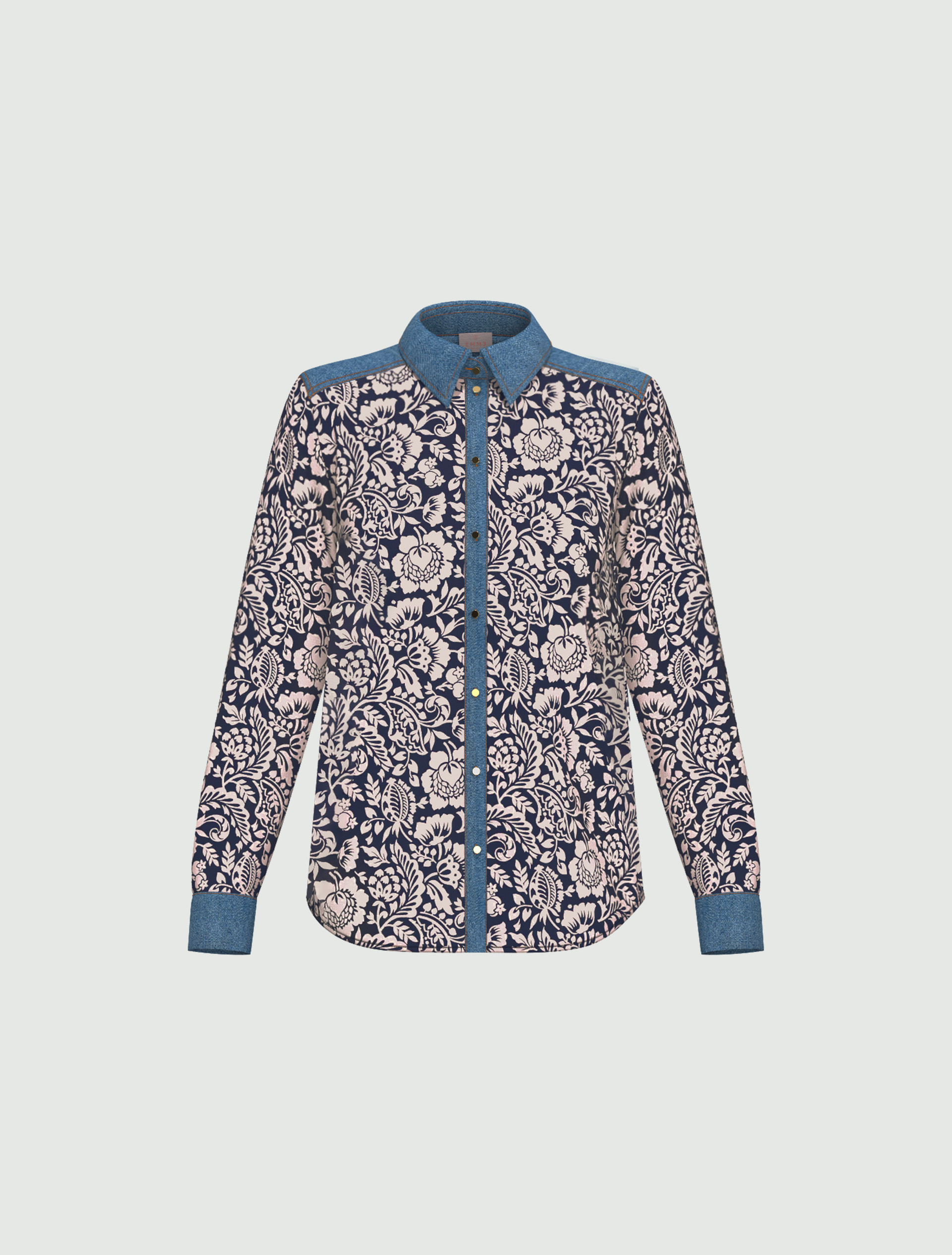 Printed viscose shirt - NAVY - Emme - 6