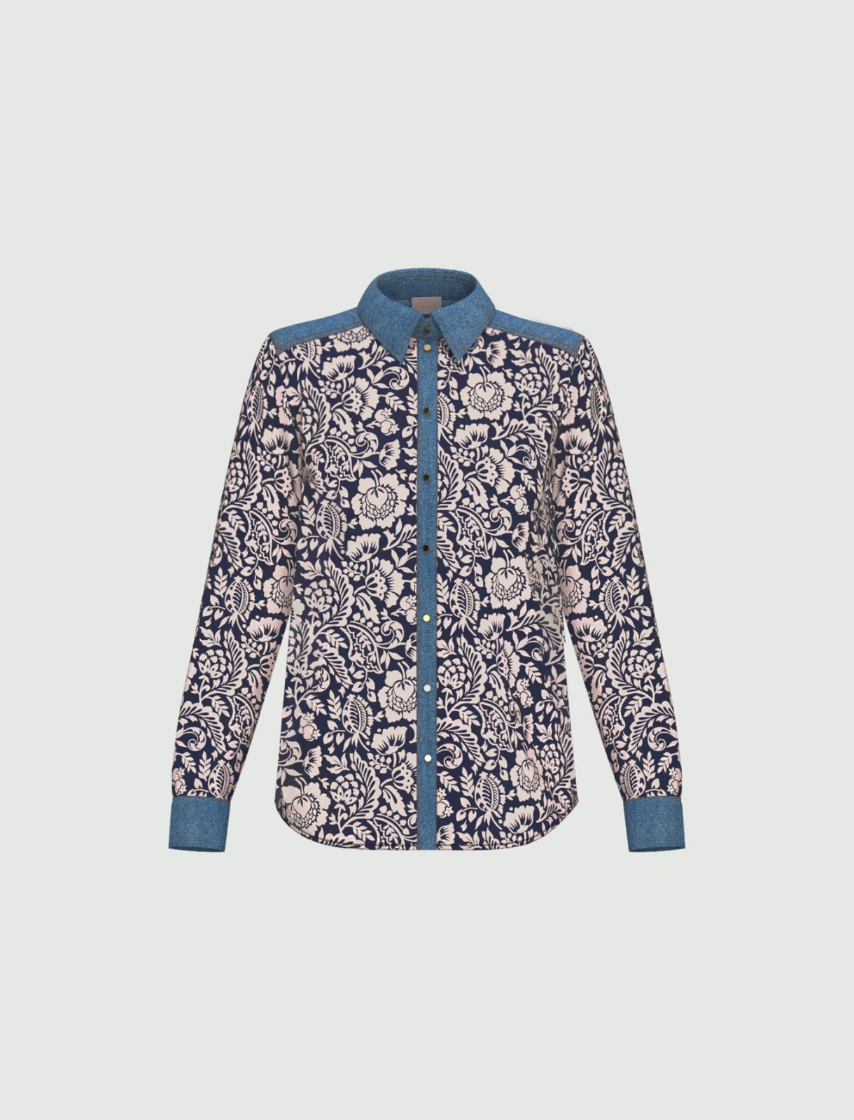 Printed viscose shirt - NAVY - Emme - 6