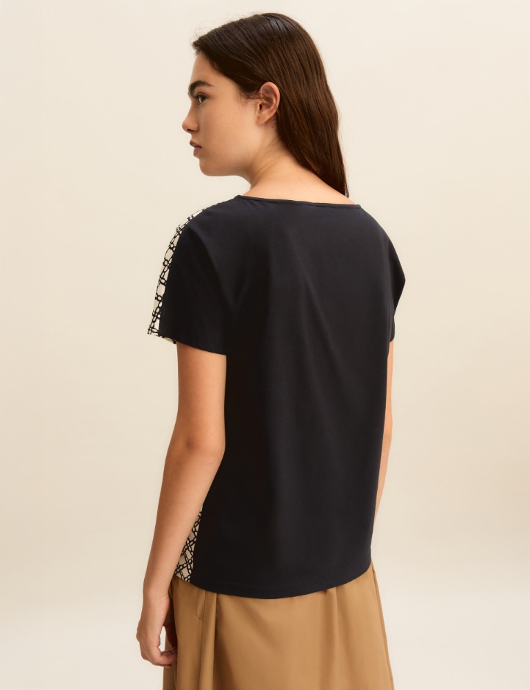 Bi-material blouse - Emme - 3