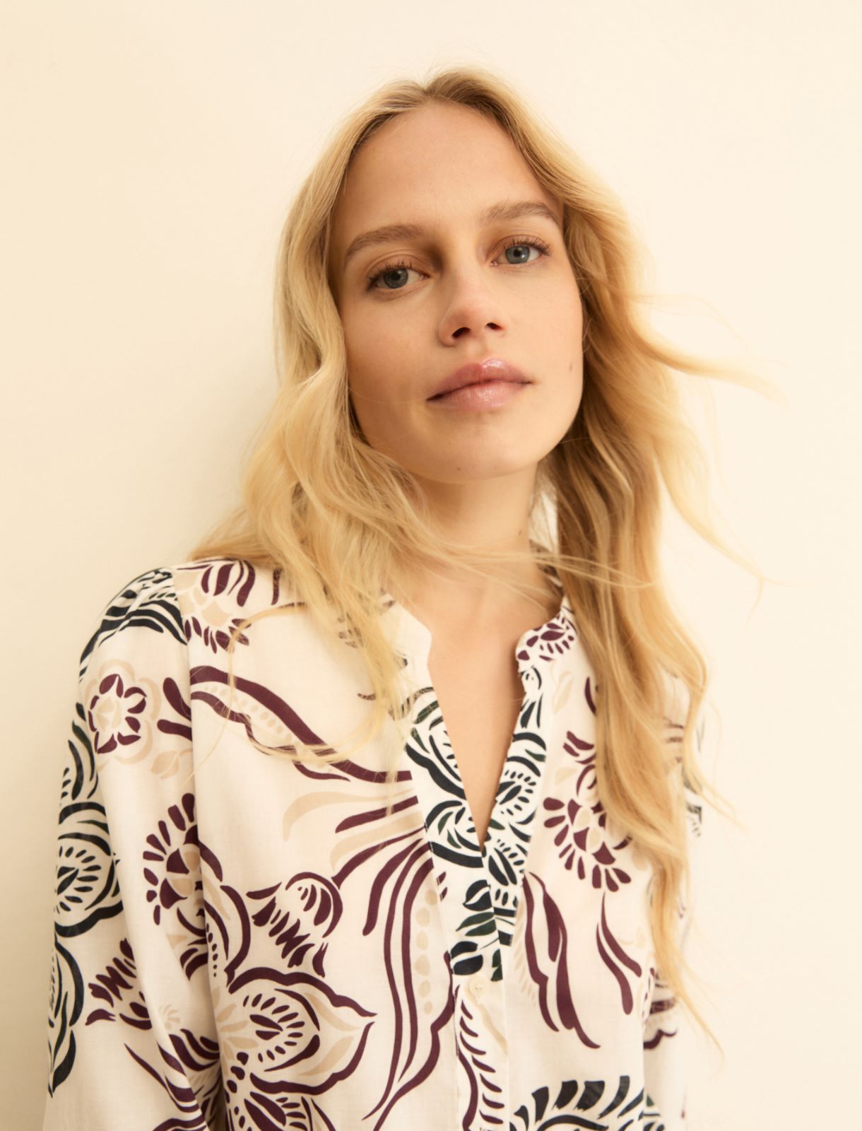 Printed muslin blouse - WHITE - Emme - 4