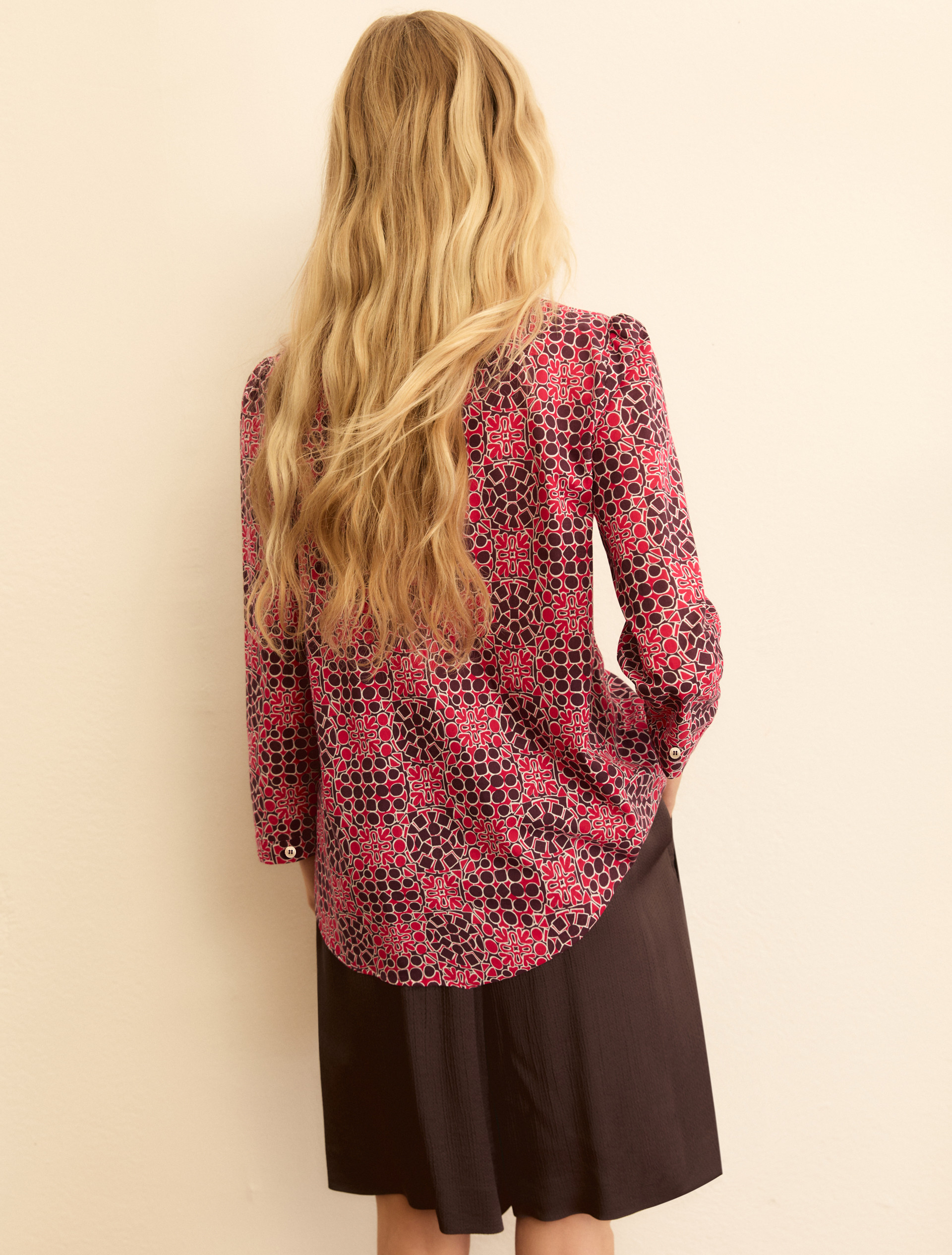 Printed muslin blouse - PERIWINKLE BLUE - Emme - 3