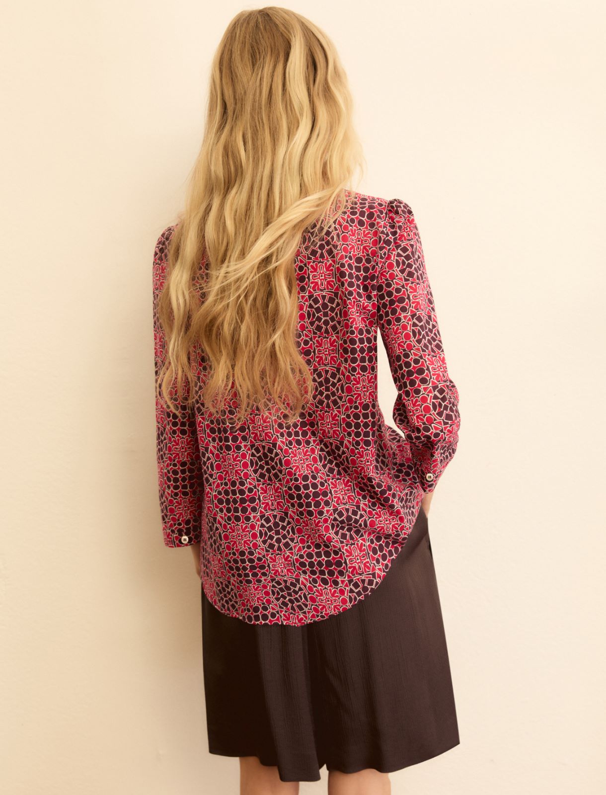 Printed muslin blouse - PERIWINKLE BLUE - Emme - 3