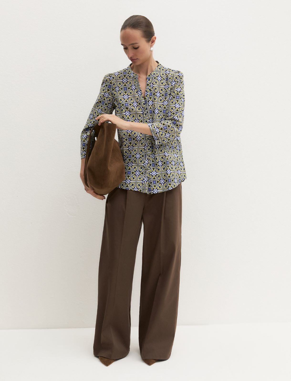 Printed muslin blouse - PERIWINKLE BLUE - Emme - 7