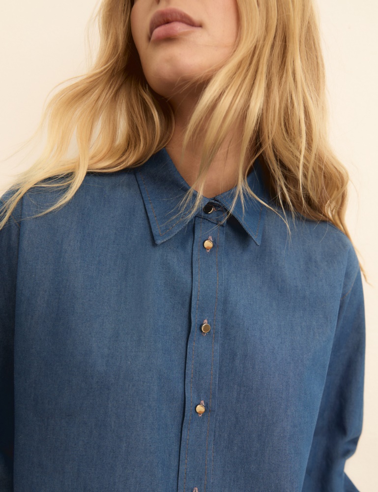 Lace-back boxy shirt - Emme - 5