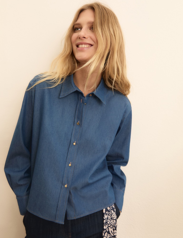 Lace-back boxy shirt - Emme - 6