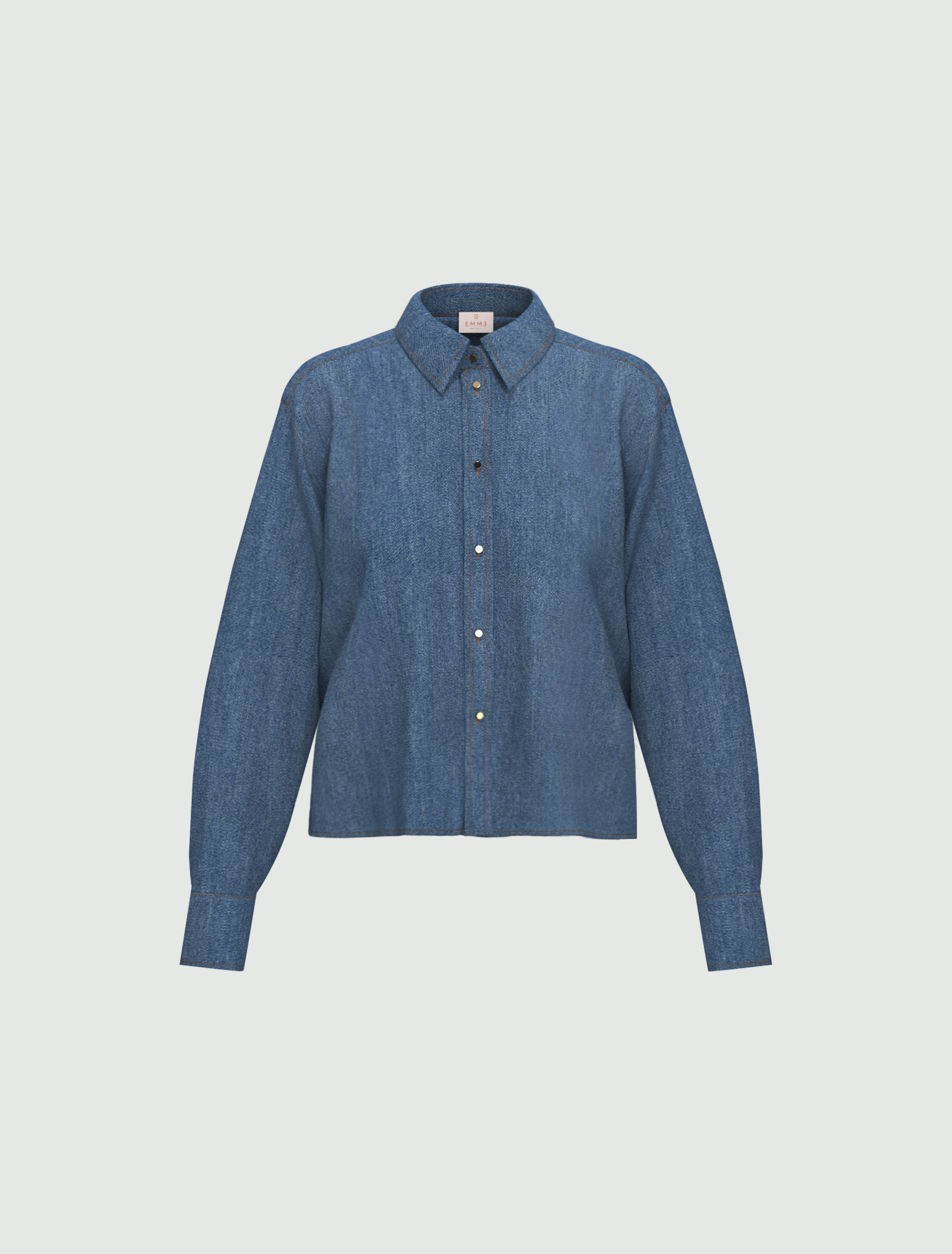 Lace-back boxy shirt - NAVY - Emme - 6