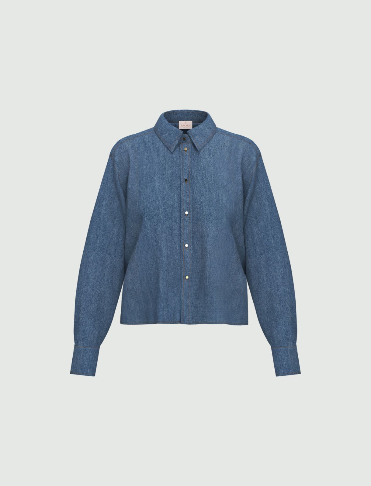 Lace-back boxy shirt - NAVY - Emme - 6