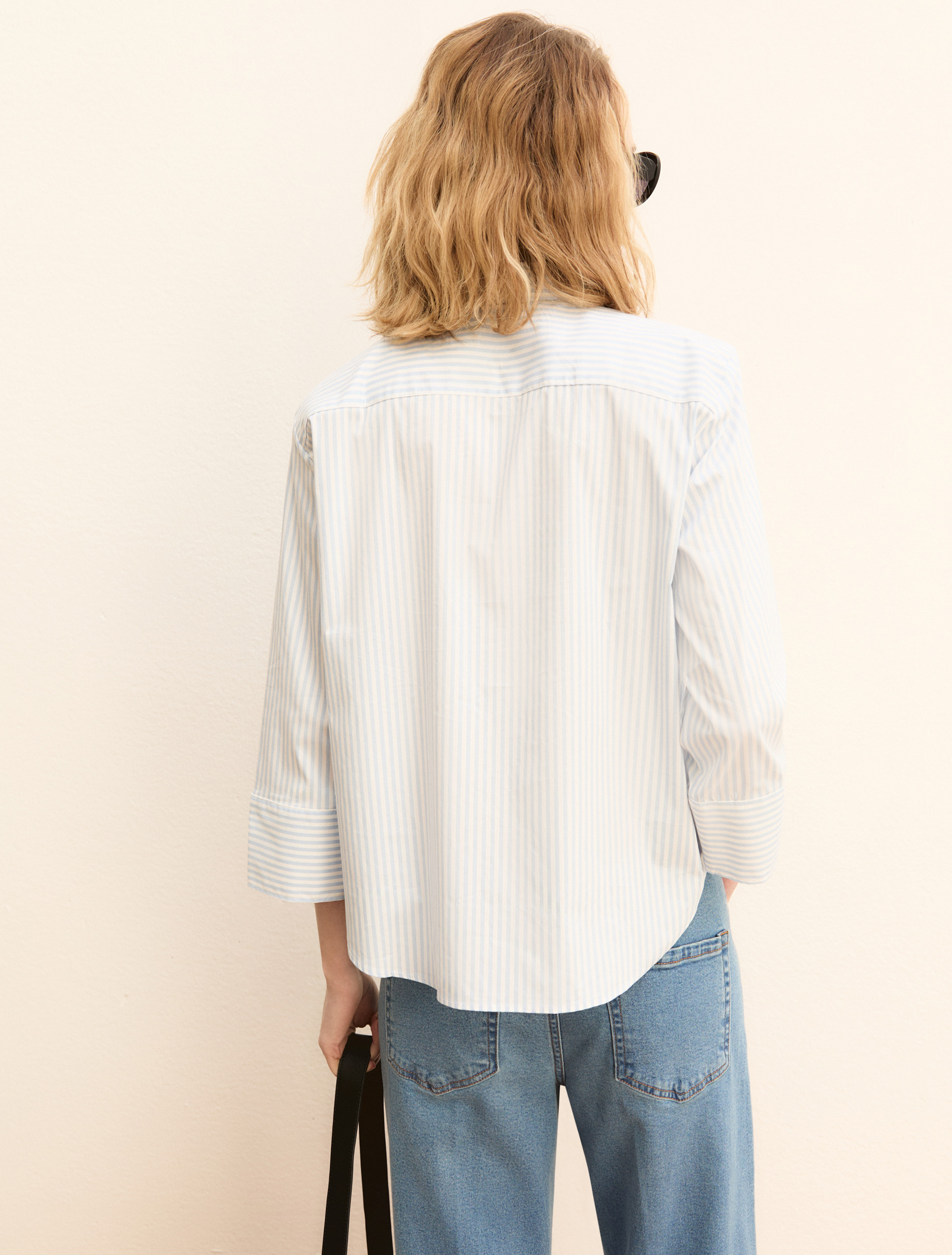Poplin polo blouse - LIGHT BLUE - Emme - 3