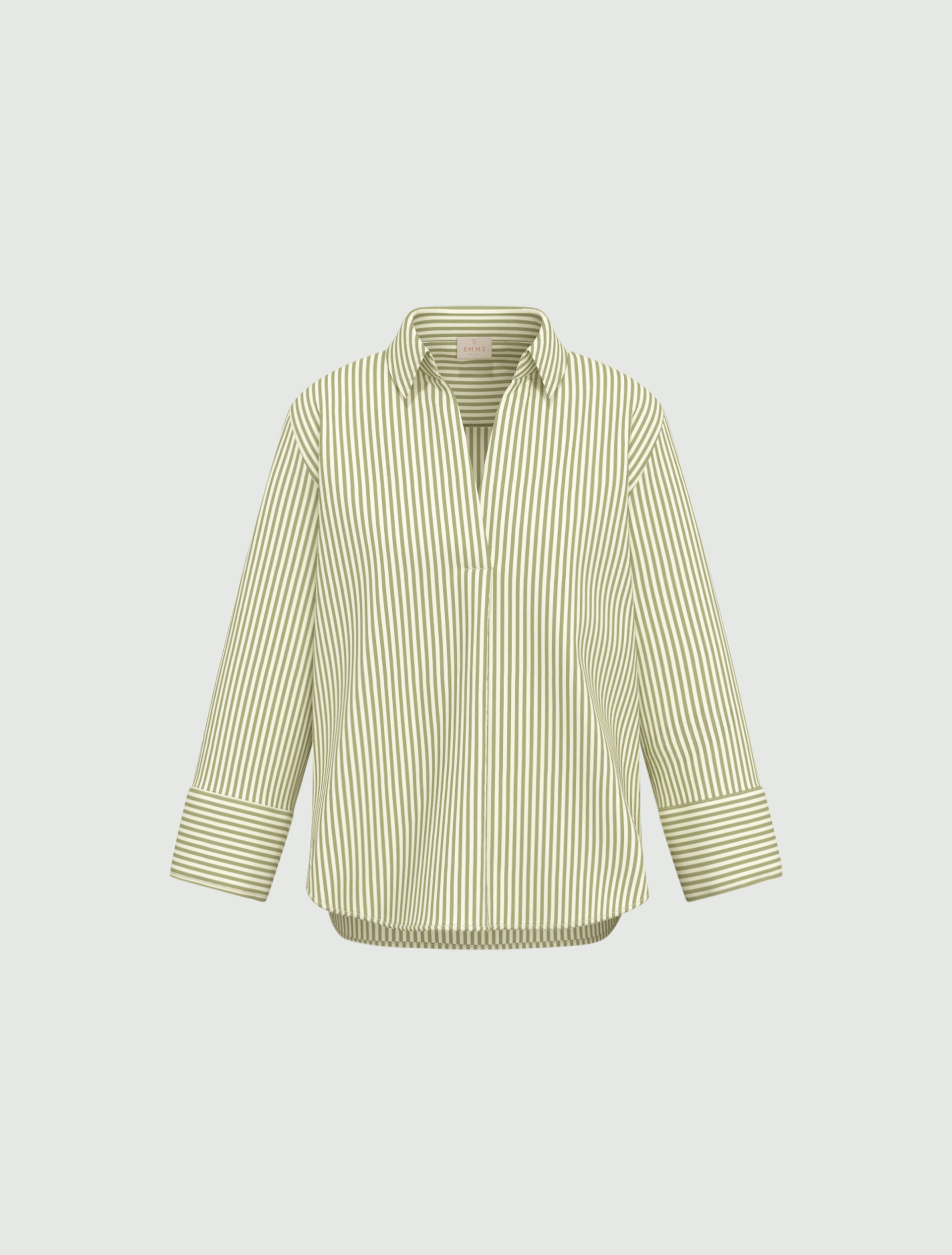 Poplin polo blouse - GREEN - Emme - 4