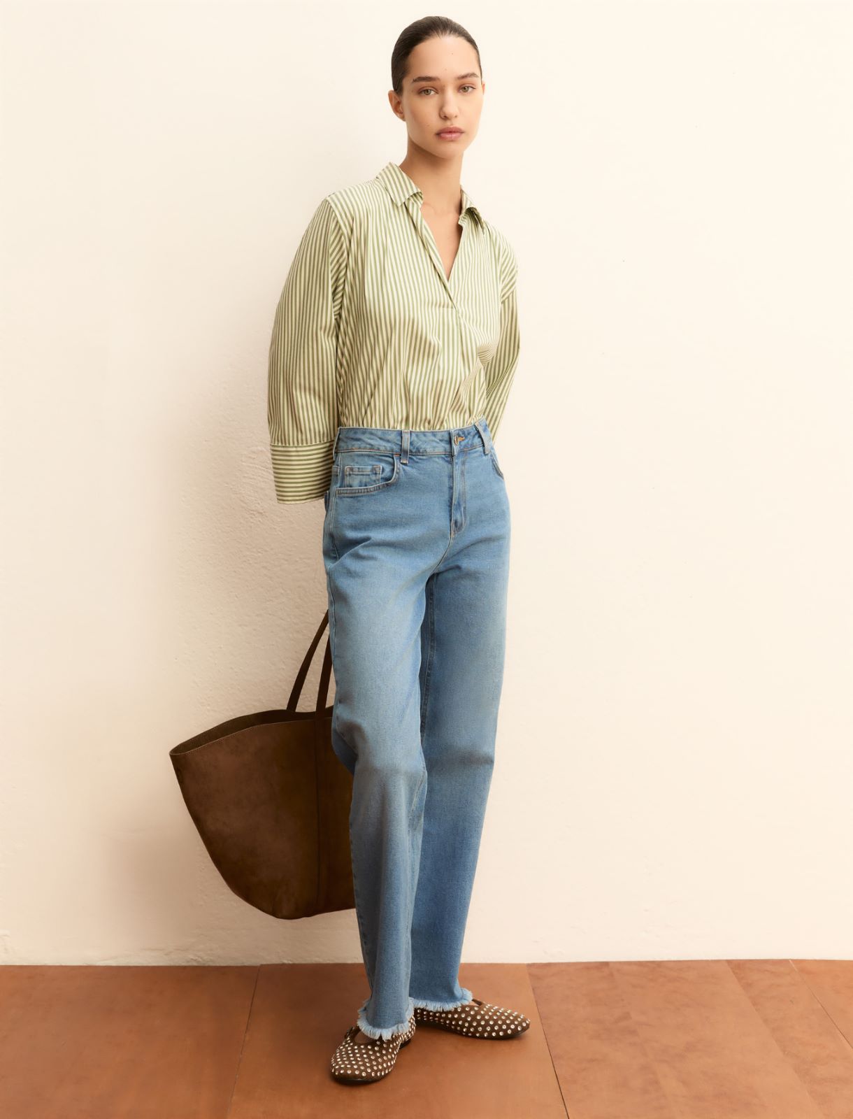 Poplin polo blouse - GREEN - Emme - 2