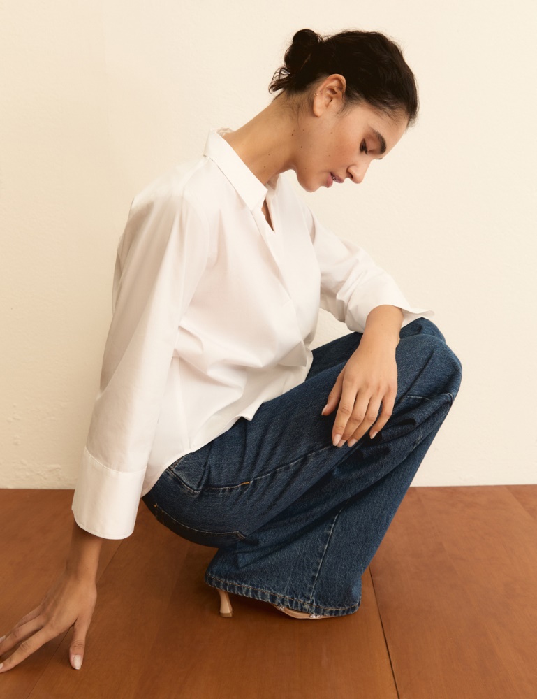 Poplin polo blouse - Emme - 2