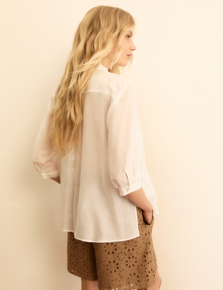 Pleated muslin blouse - Emme - 3