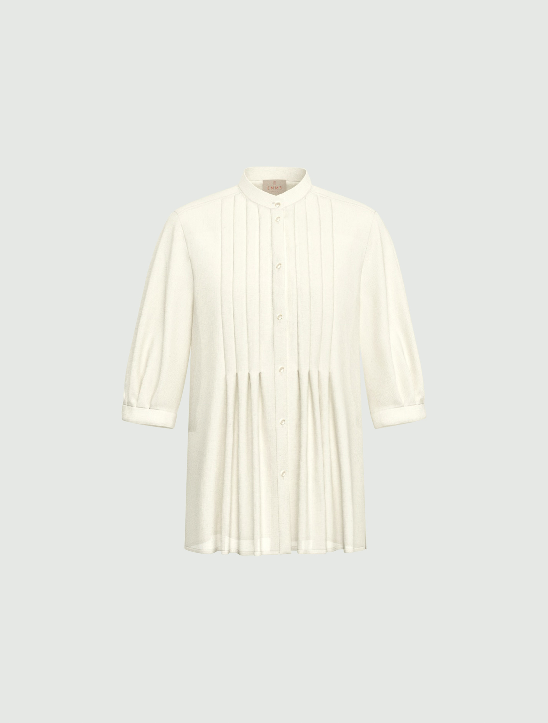 Pleated muslin blouse - WHITE - Emme - 4