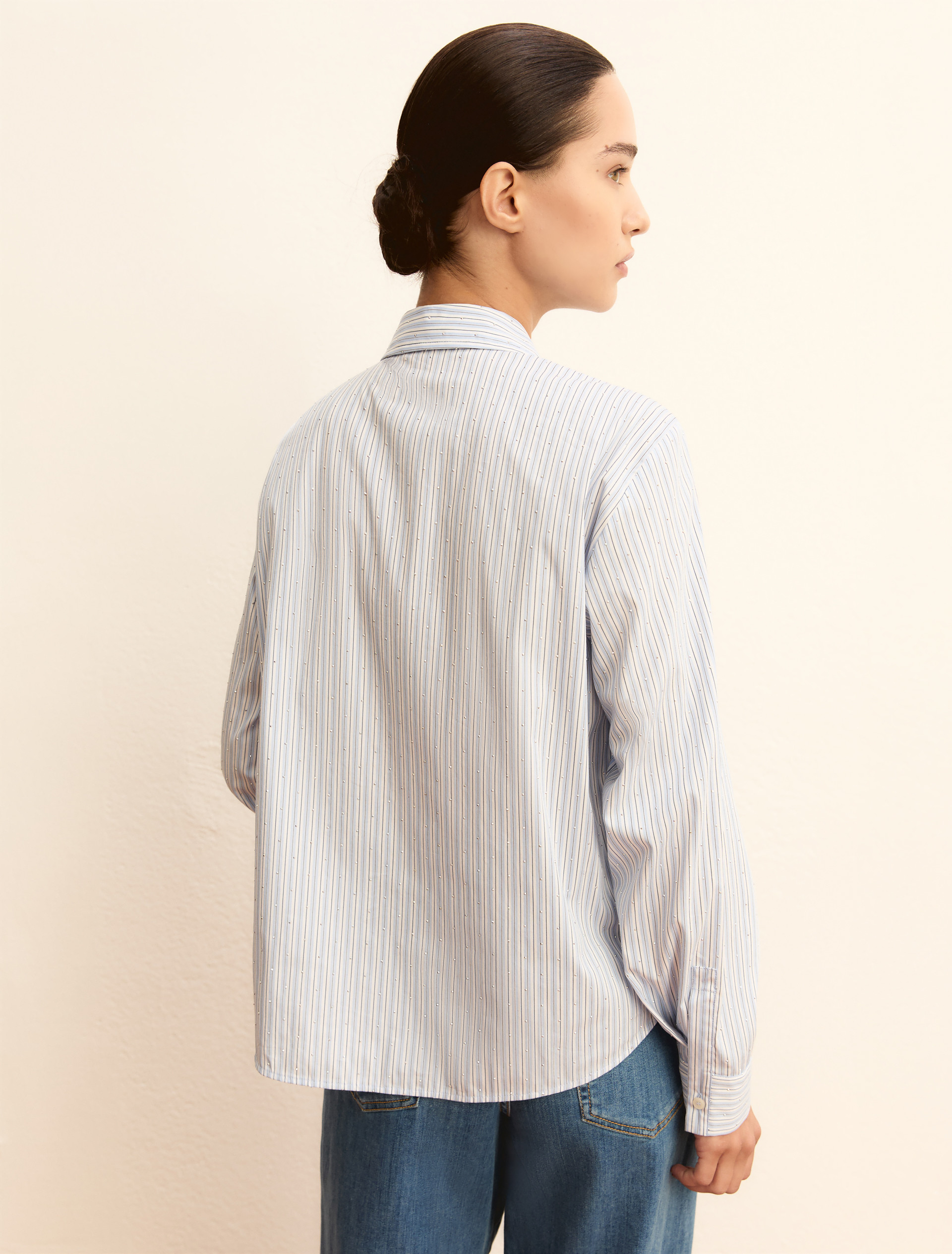 Loose-fit stretch poplin shirt - LIGHT BLUE - Emme - 2