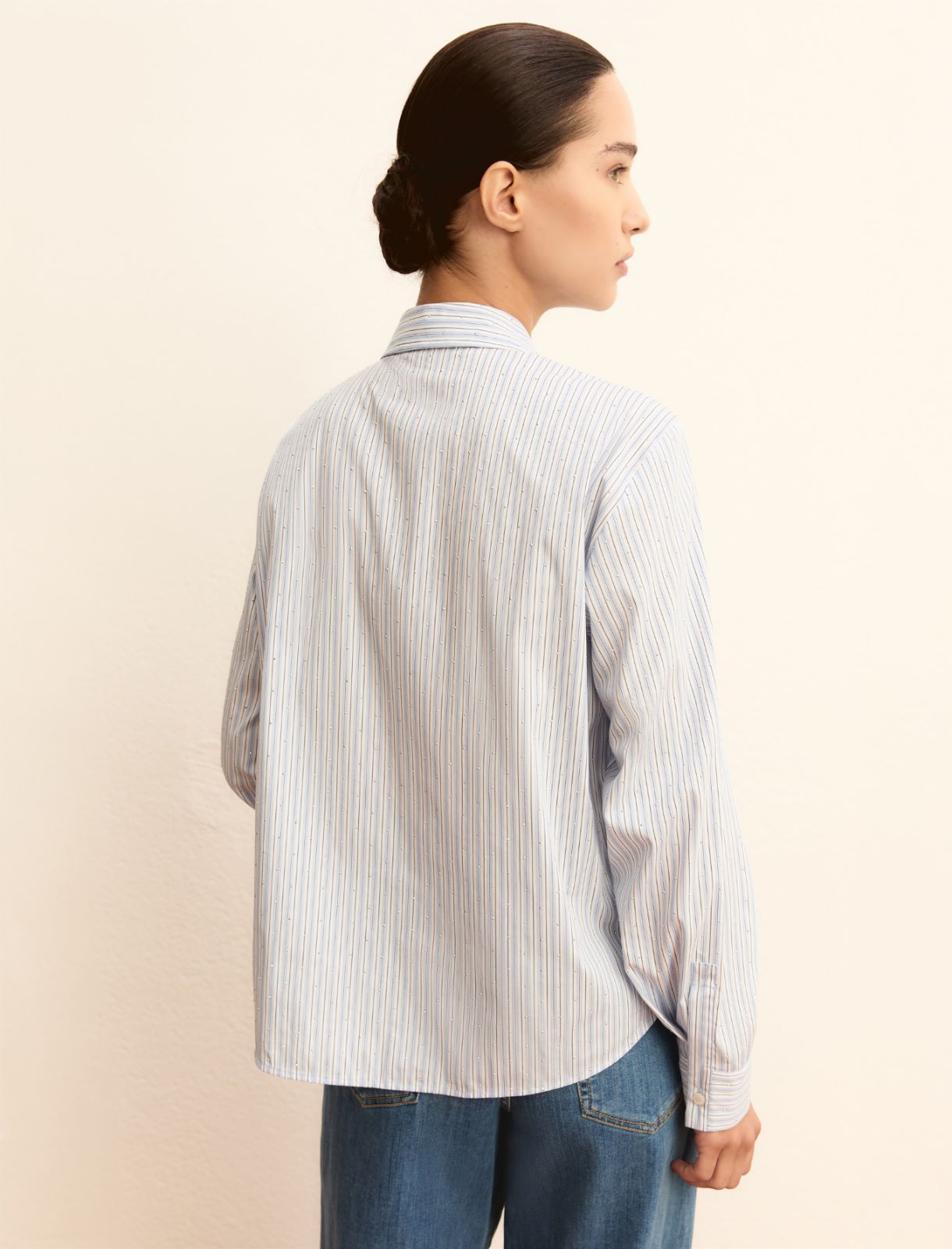 Loose-fit stretch poplin shirt - LIGHT BLUE - Emme - 2