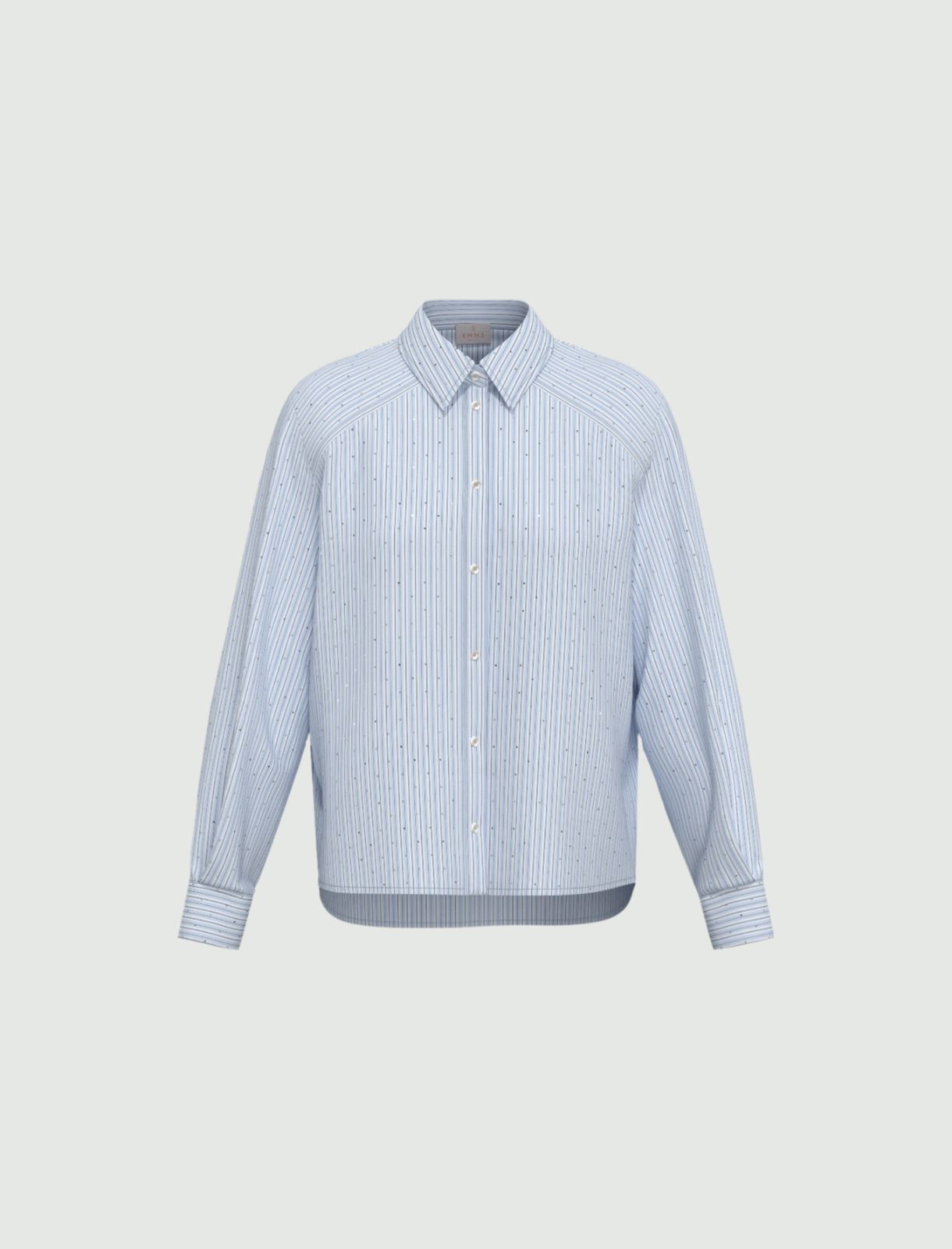 Loose-fit stretch poplin shirt - LIGHT BLUE - Emme - 5