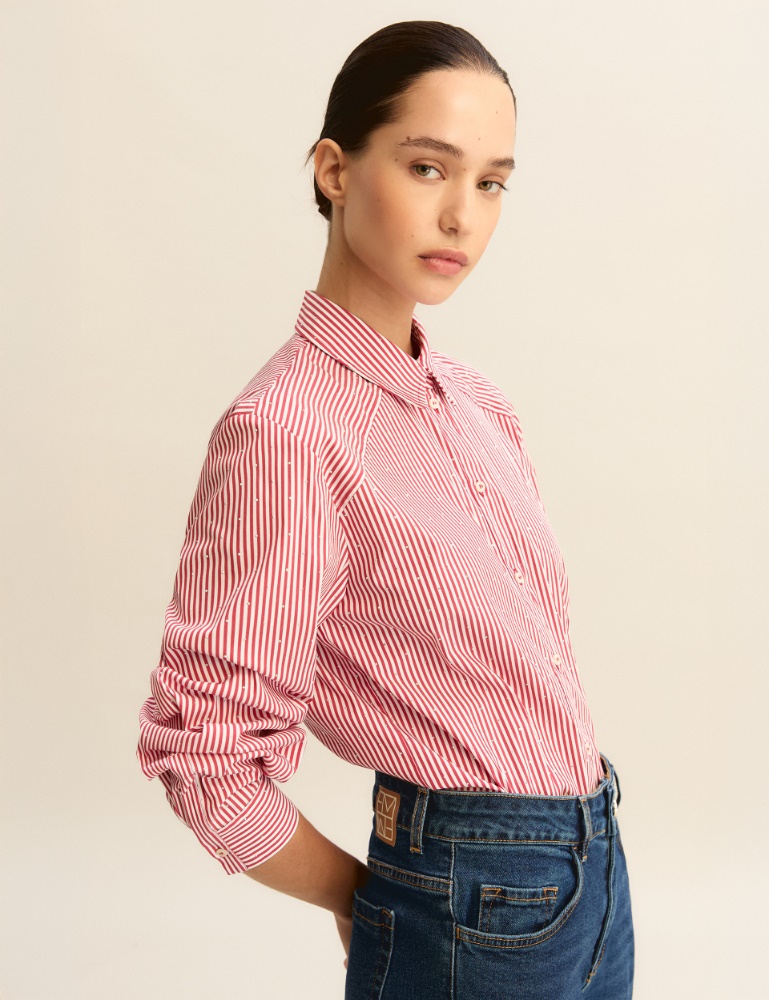 Loose-fit stretch poplin shirt - Emme - 5