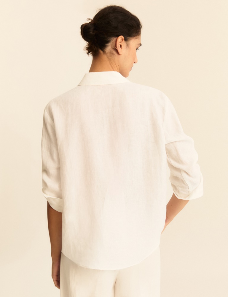 Pure linen canvas shirt - Emme - 3