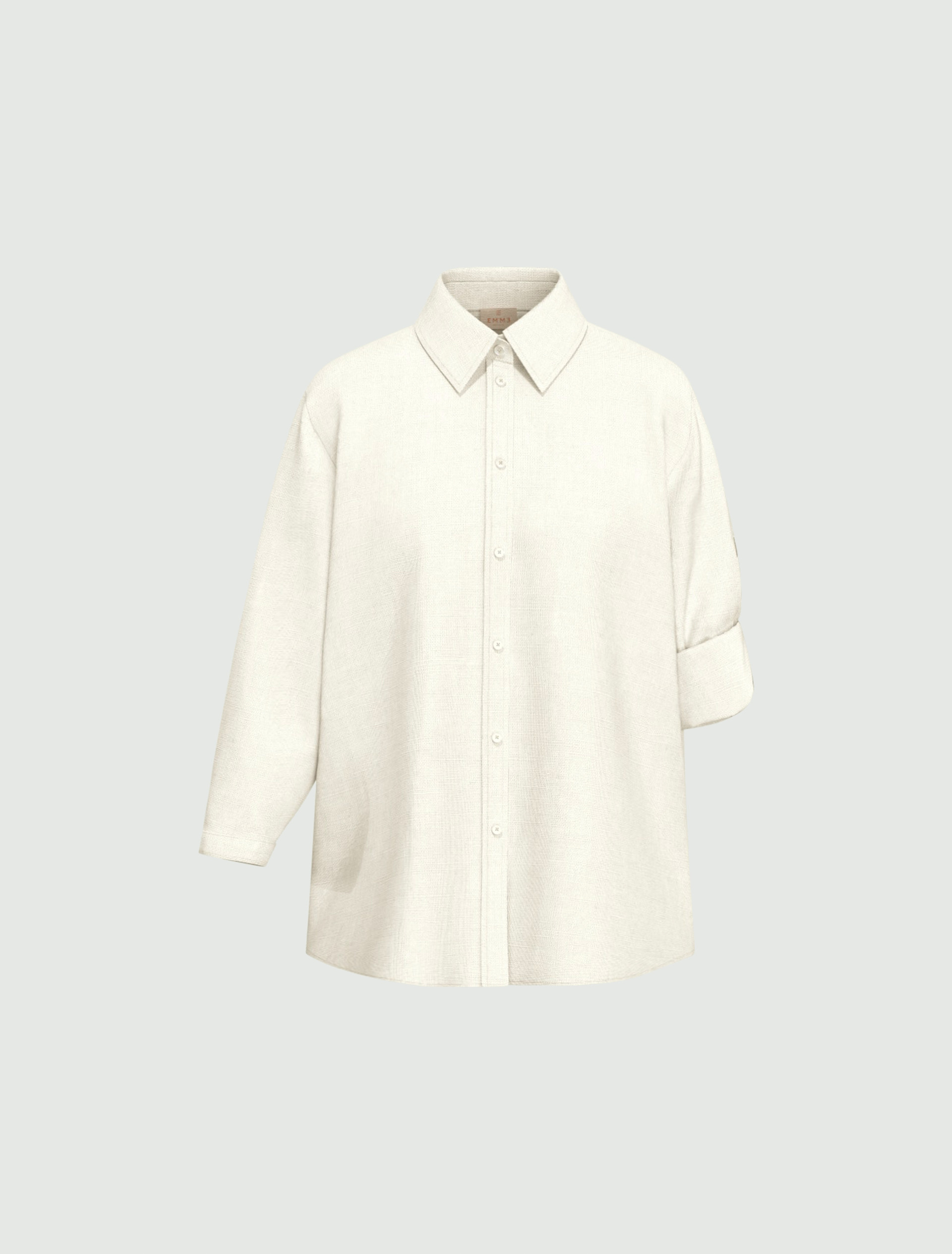 Pure linen canvas shirt - WHITE - Emme - 4