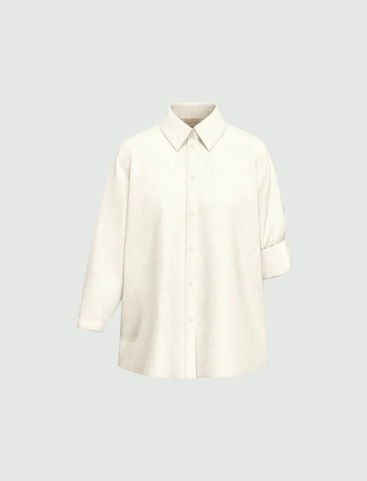 Pure linen canvas shirt - WHITE - Emme - 4