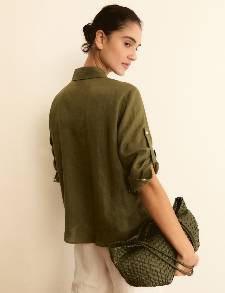 Pure linen canvas shirt - Emme - 3