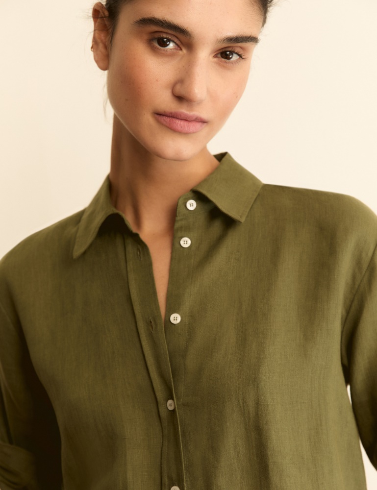 Pure linen canvas shirt - Emme - 5