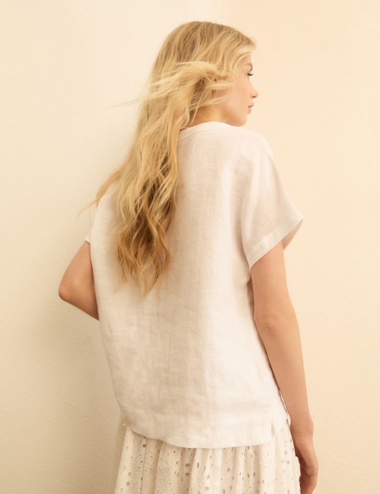 Washed linen blouse - Emme - 3