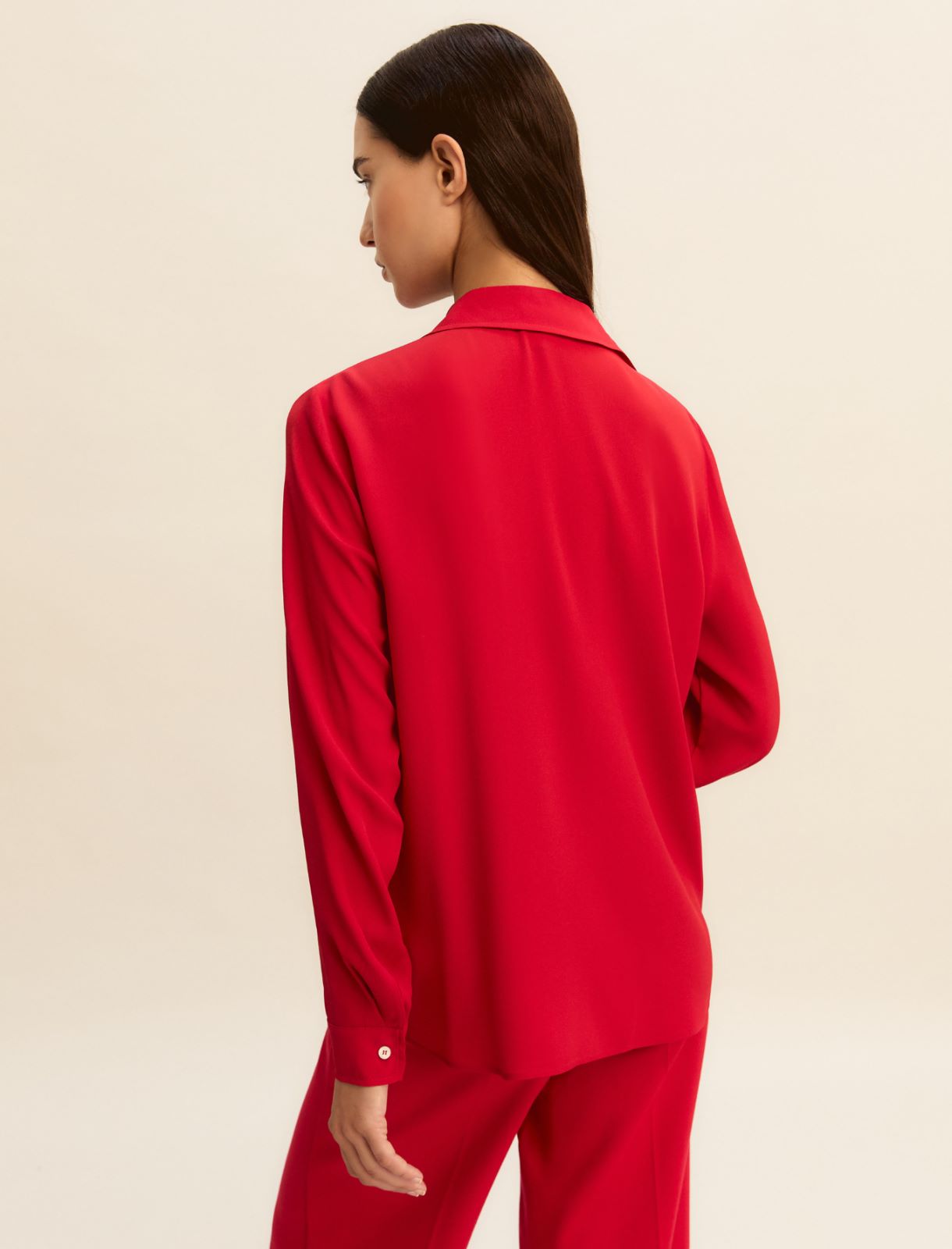 Silk-blend shirt - RED - Emme - 3