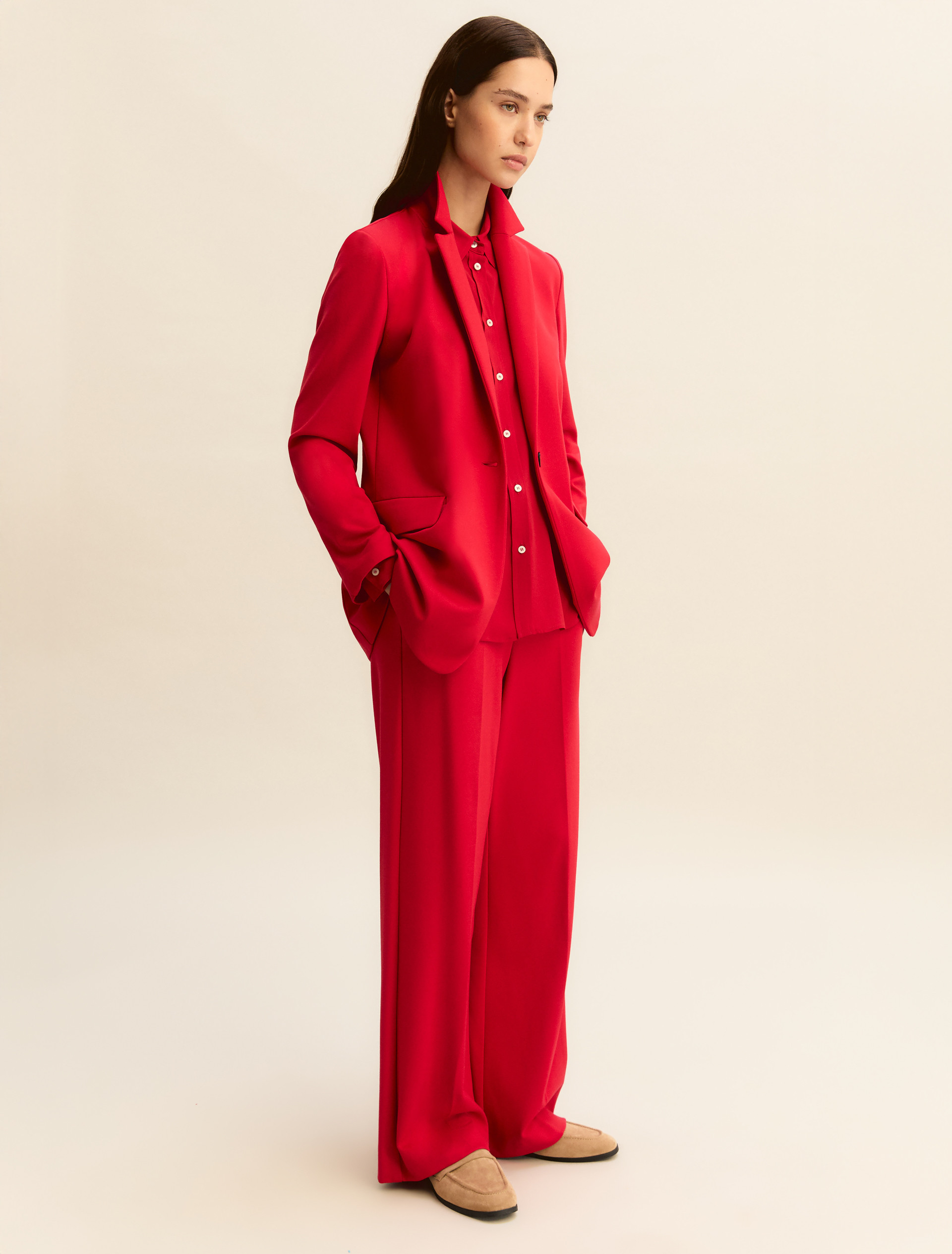 Silk-blend shirt - RED - Emme - 2