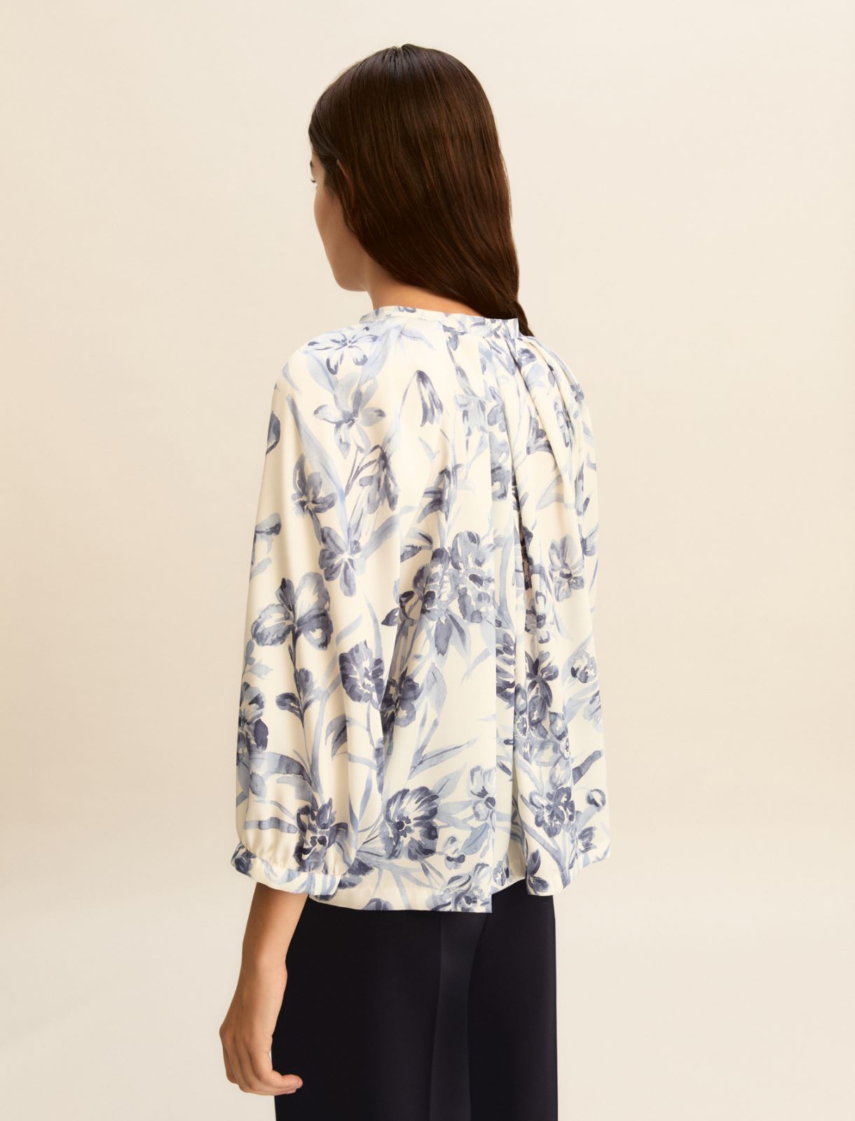 Printed twill blouse - LIGHT BLUE - Emme - 3